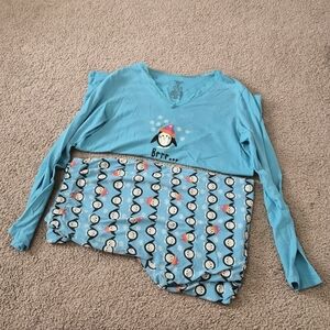 Blue Penguin Pajama Set